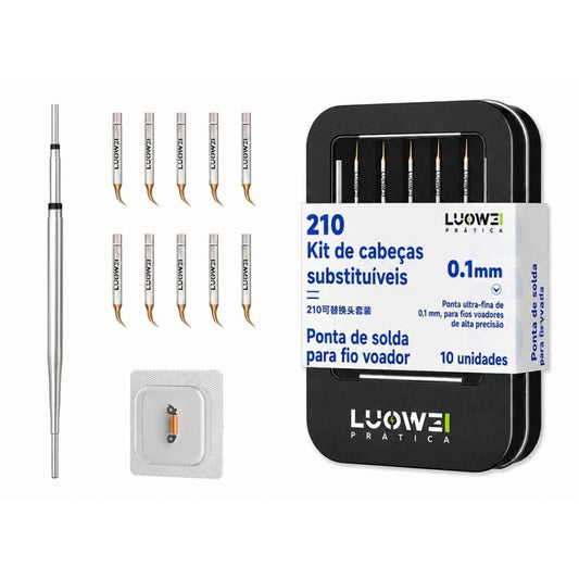 Kit Ponta de Solda C210 J 0.1mm LUOWEI Curva